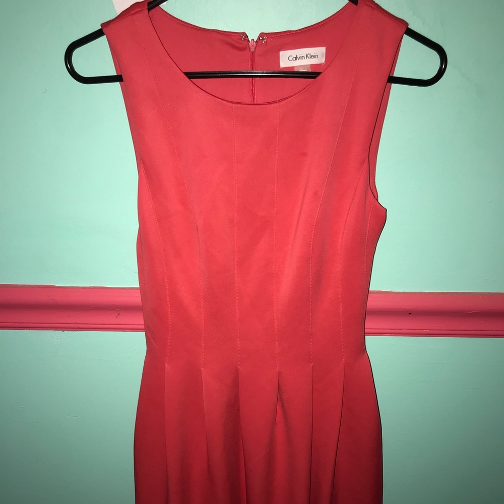 Red Calvin Klein dress